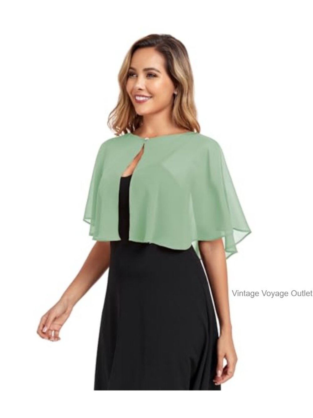 Chiffon Capelet Shawl Wrap Evening Dress Cover Up One Size